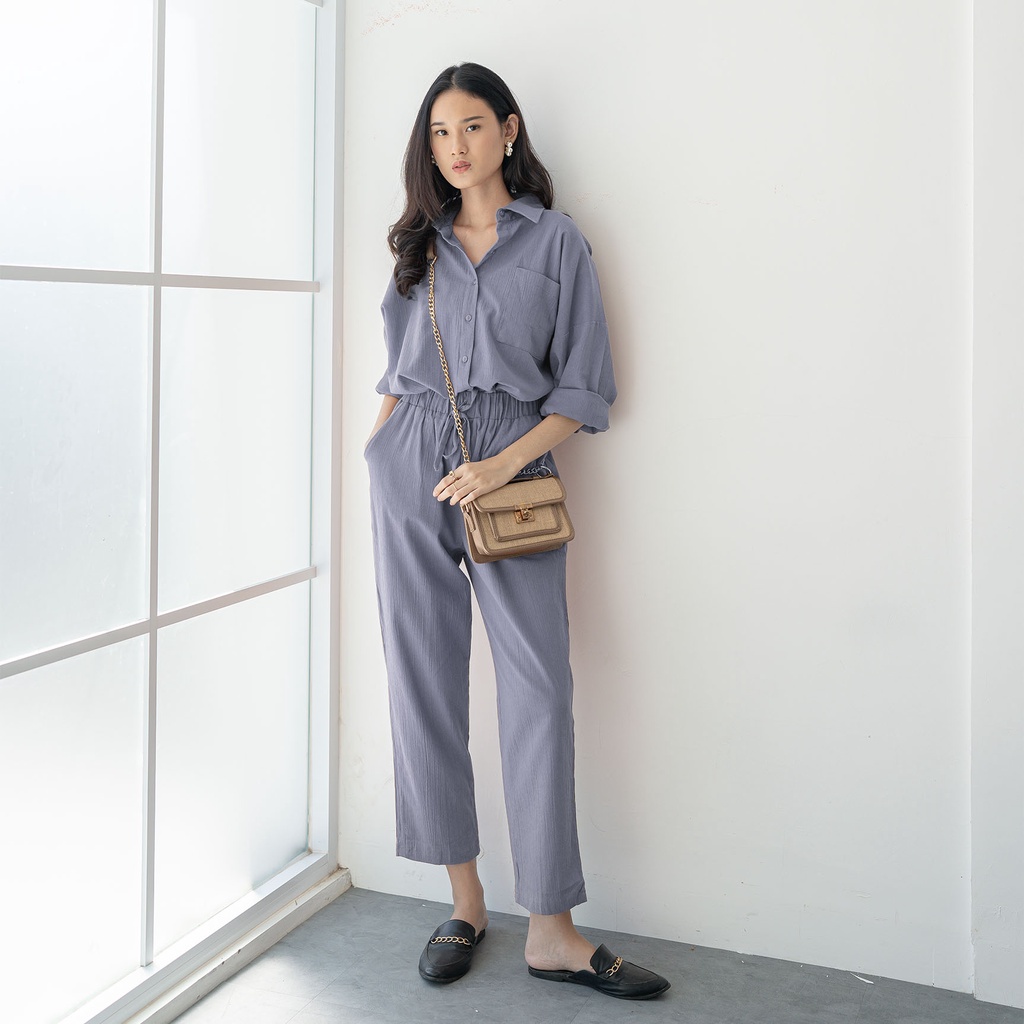 Silvertote Apparel Pakaian Wanita Rocco Set Pants-4