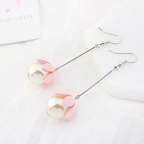 LRC Anting Gantung Flower Shape Decorated Earrings