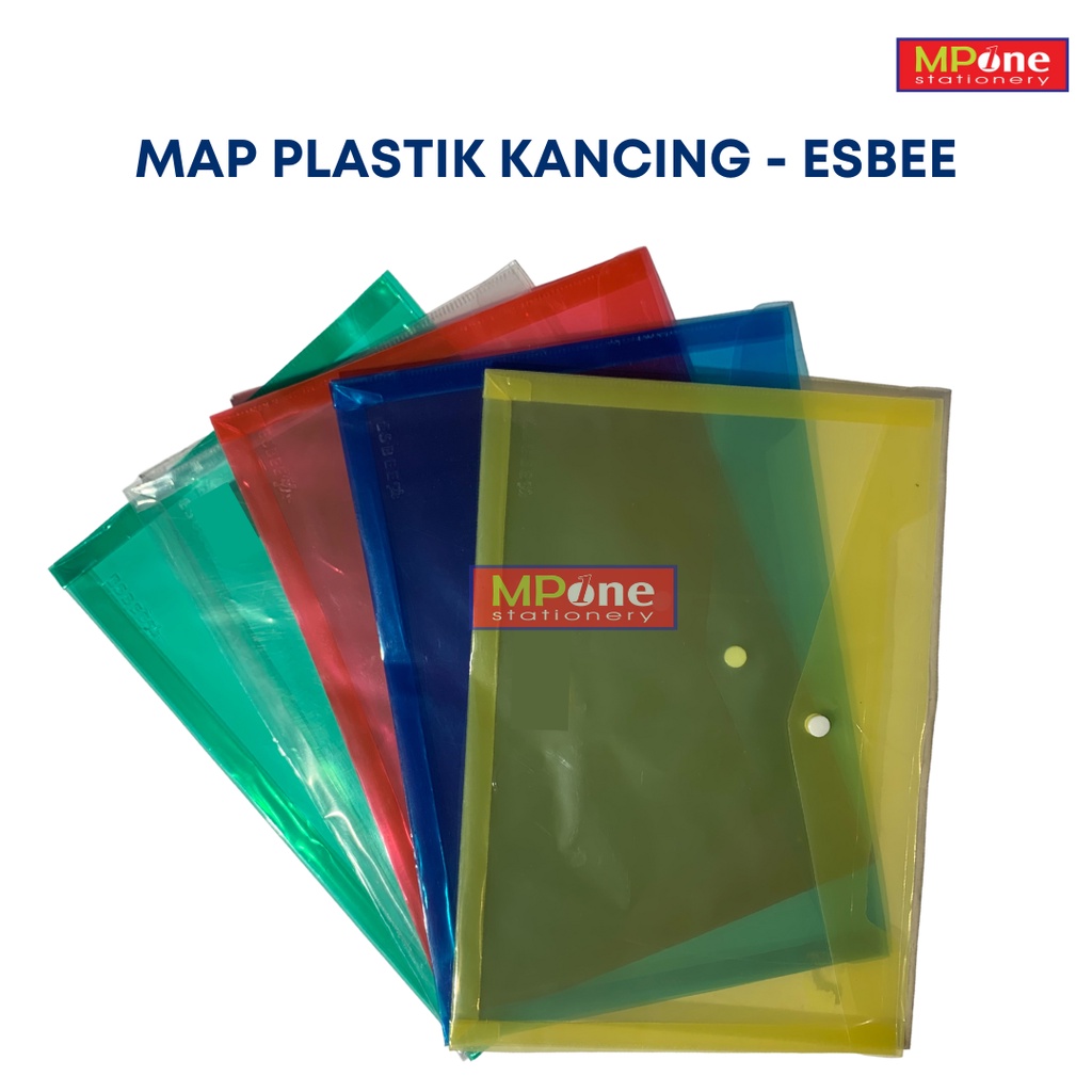 

(1 Pcs) Map Plastik Kancing Esbee POLOS / Ukuran Folio / Map Bisnis Murah