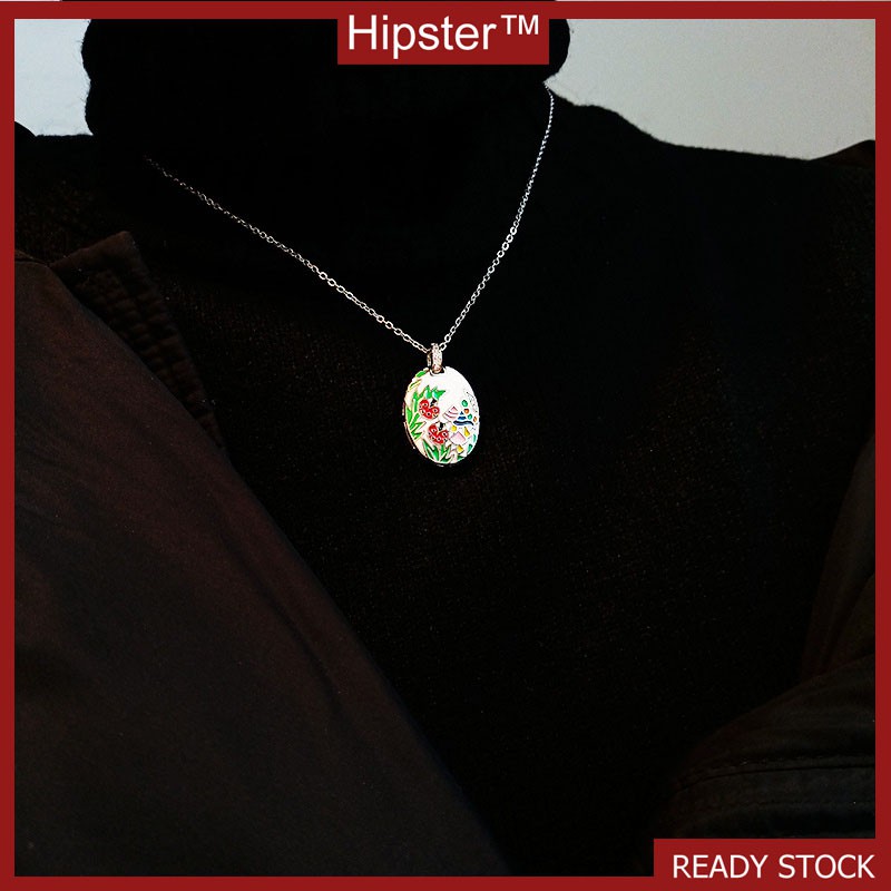 Hot Sale Funny Cute Cartoon Flower and Grass Colorful Enamel Pendant Necklace