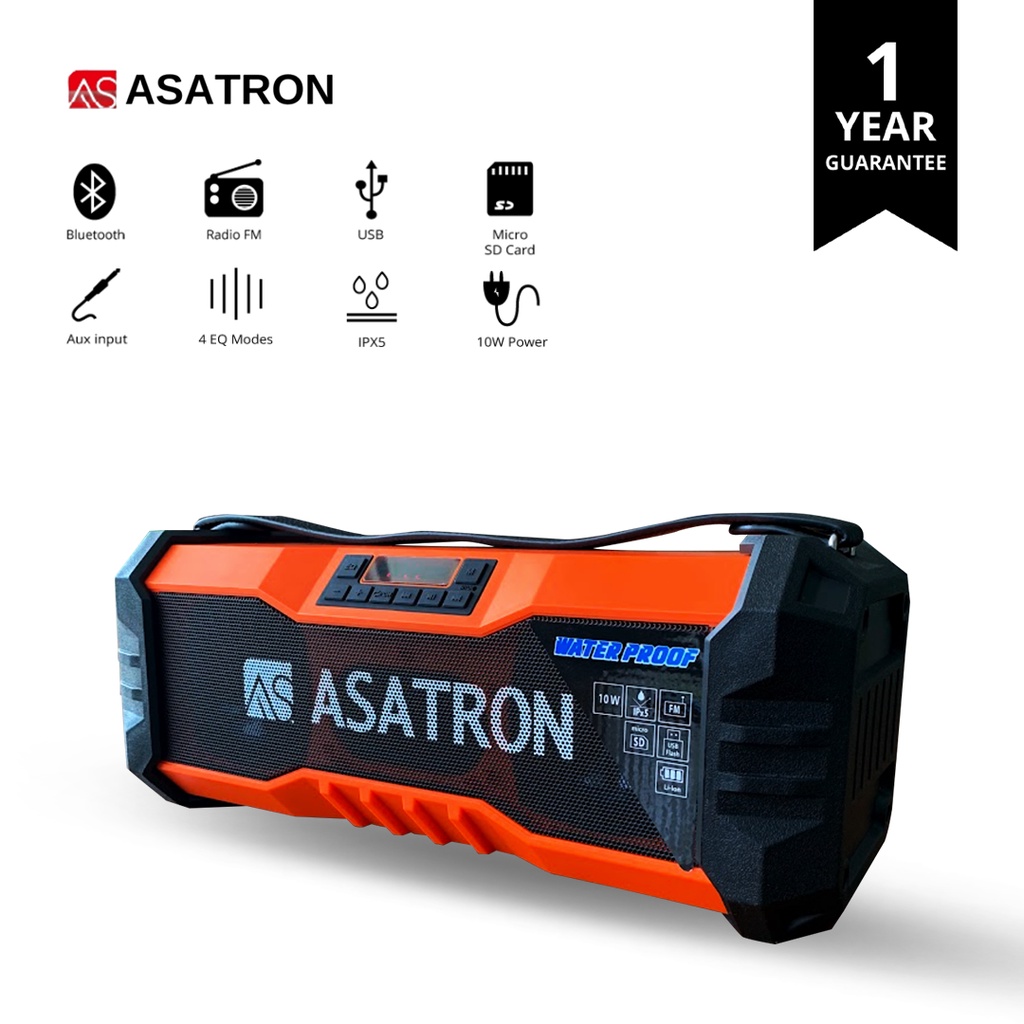 Asatron R-1720 USB Portable Speaker Bluetooth Radio FM + Bonus 1 Buah Lampu Led Sikat USB