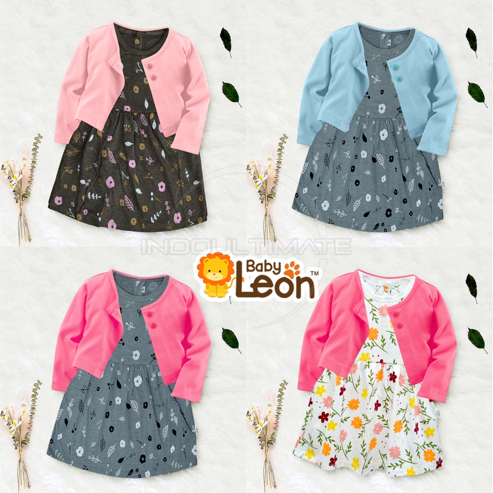 BABY LEON Setelan Cardigan Bayi + Dress Bayi Pakaian Bayi Perempuan SBJ-CR1 Rok Bayi Perempuan Baju Bayi Cewek Baju Pesta Bayi Jaket Outer Bayi Baju Dress Gaun Bayi Perlengkapan Bayi Perempuan Bayi Cewek Pakaian Bayi Balita Perempuan