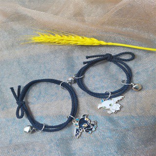 AZ193 [Cod][Ready Stock] 2 Pcs Gelang Magnet Couple Gelang Hitam Etnik Bead Tali Attract Braided Bracelet/Friendship Rope Adjustable Braid Rope Bracelet