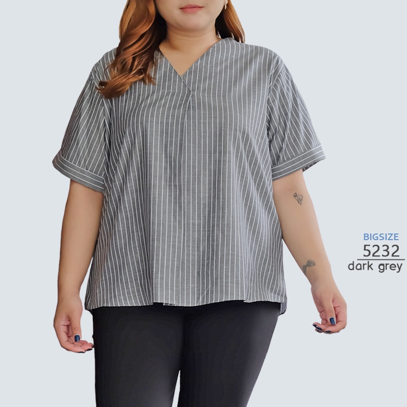 arenabelanja - Vneck Blouse Bigsize Wanita / Atasan Jumbo