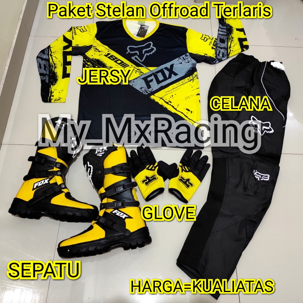 promo stelan offroad FX 26 trail cross sepatu cross jerset trail celana cross tral bonus sarung tangan