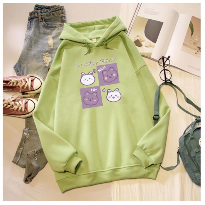 HOODIE WANITA SQUARE LUCKY TEBAL PREMIUM TERBARU,