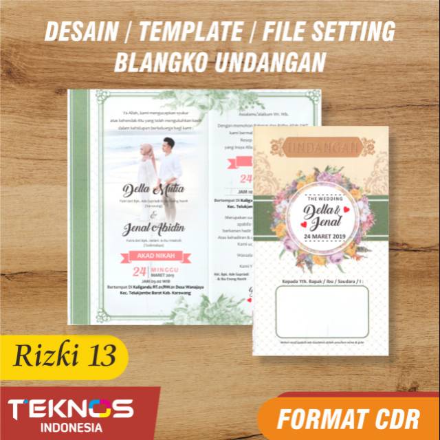 TEMPLATE UNDANGAN PERNIKAHAN - DESAIN UNDANGAN BLANKO RIZKI 13