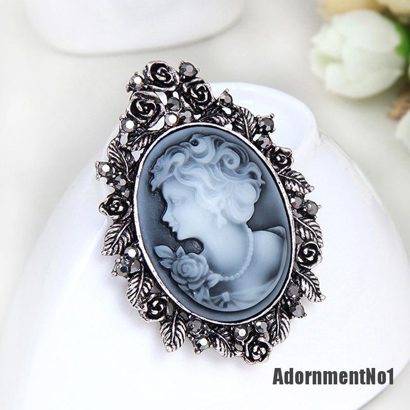 (Adornmentno1) 1pc Bros Pin Wanita Desain Cameo Victoria Hias Kristal Untuk Pesta Nikah