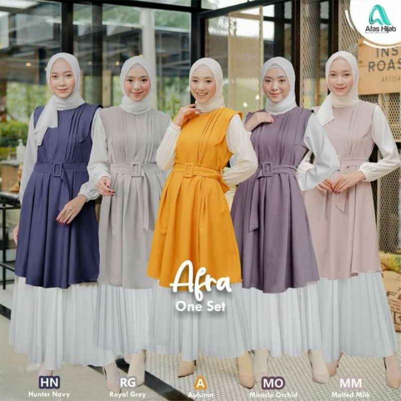 ONE SET/ONE SET TUNIK ROK/AFAS HIJAB/ROK PLISKET