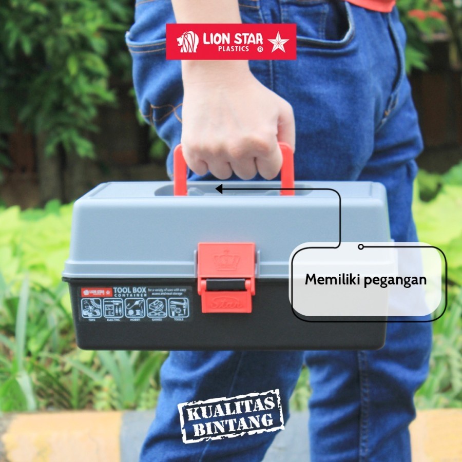 Tool Box 01 Lion Star Plastik JX-19 Kotak Penyimpanan Alat Perkakas jx19