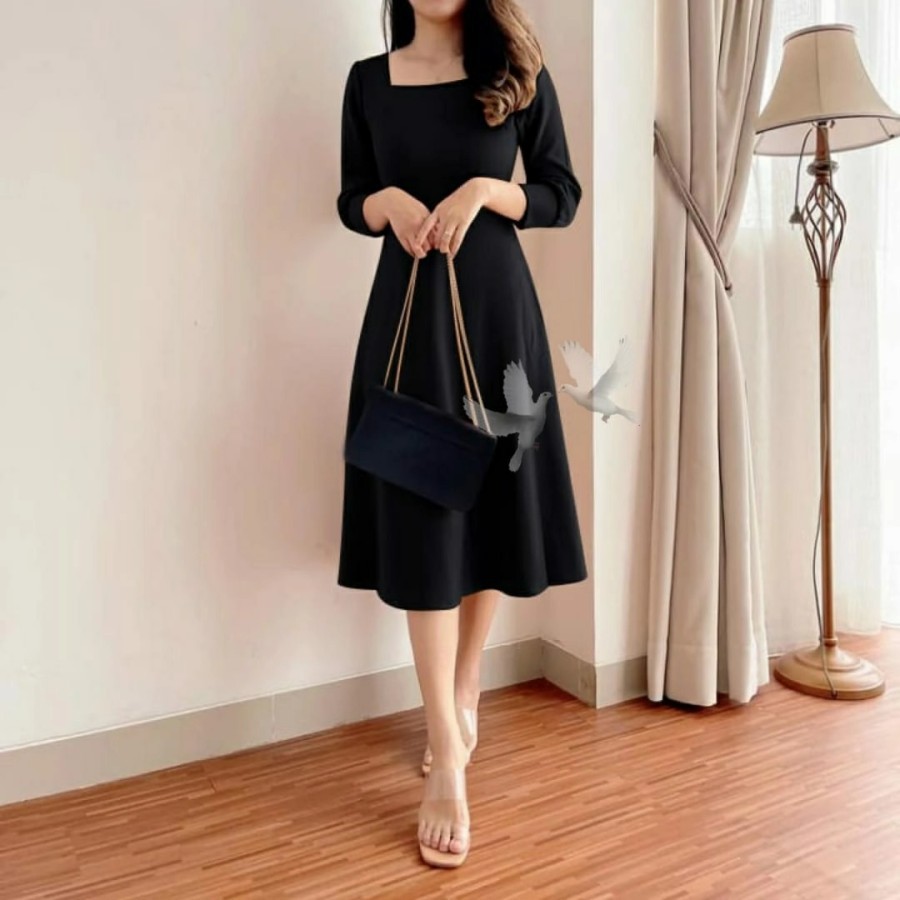 BAJU DRESS WANITA KOREA BAJU CASUAL DRES KAOS TERUSAN PEREMPUAN POLOS DAHAYU