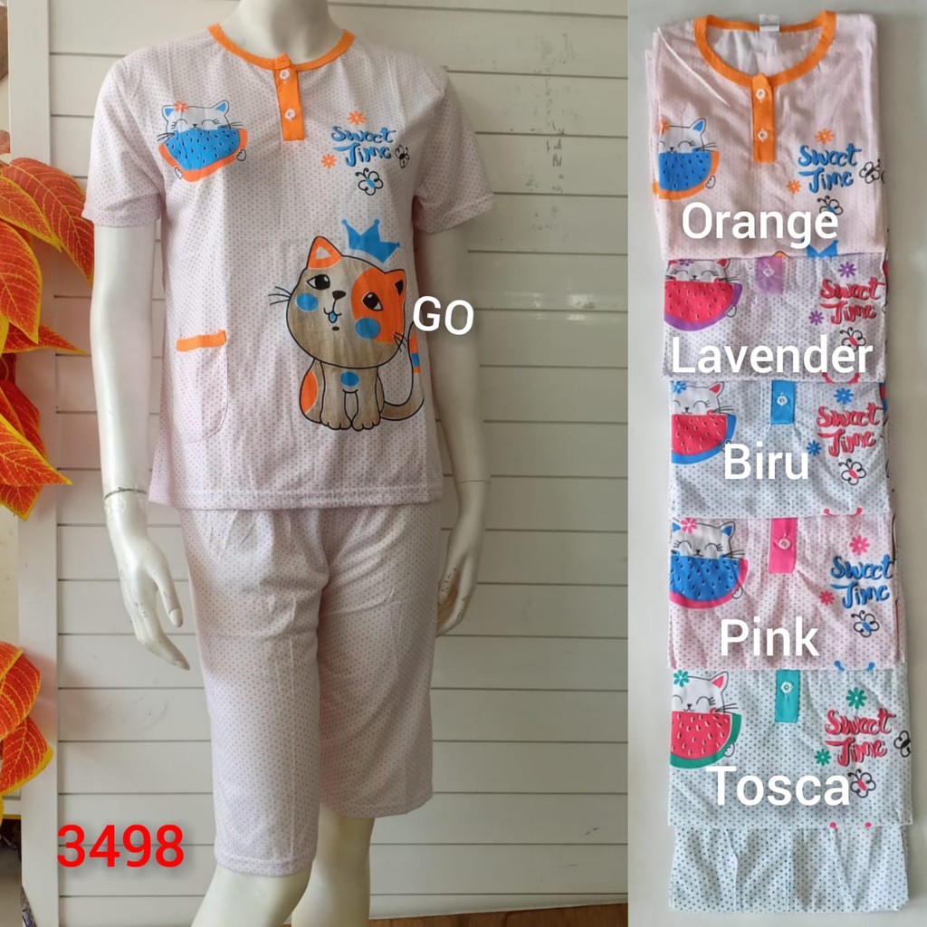 gof B BABYDOLL BOBO STANDART Dewasa 3/4 Pakaian Wanita Setelan Baju Tidur Busui Piyama