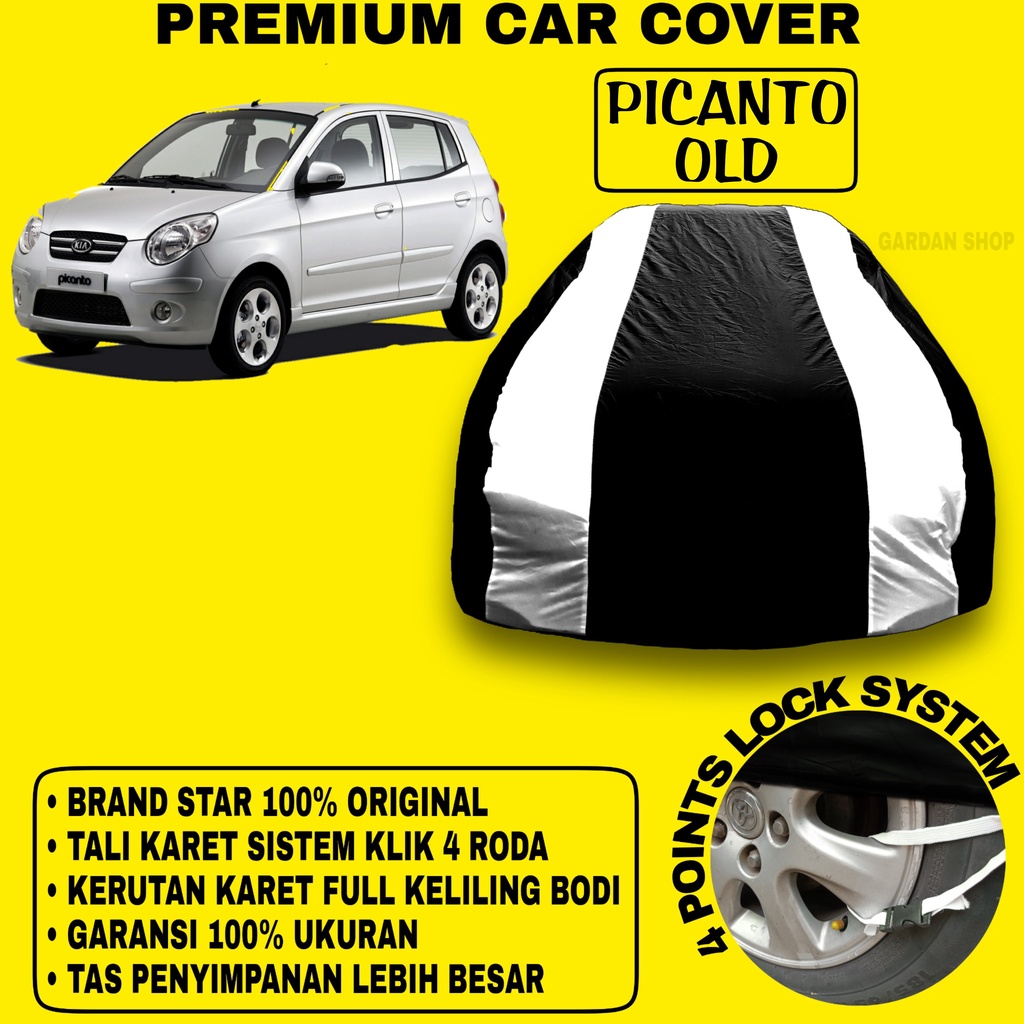 Body Cover PICANTO OLD Sarung Strip SILVER Penutup Pelindung Bodi Mobil Kia Picanto Old PREMIUM Blue Cover