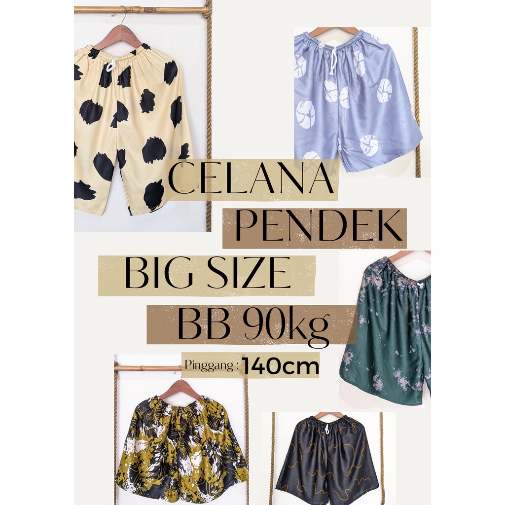 Hot Pants Wanita Jumbo BB 90KG - 100KG XXXL BIG SIZE Celana Pendek Rayon Wanita Super Jumbo