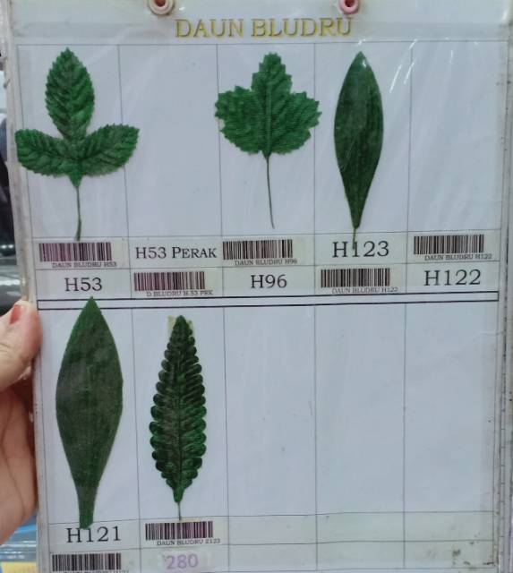 Daun Artificial / daun plastik bludru batang kawat