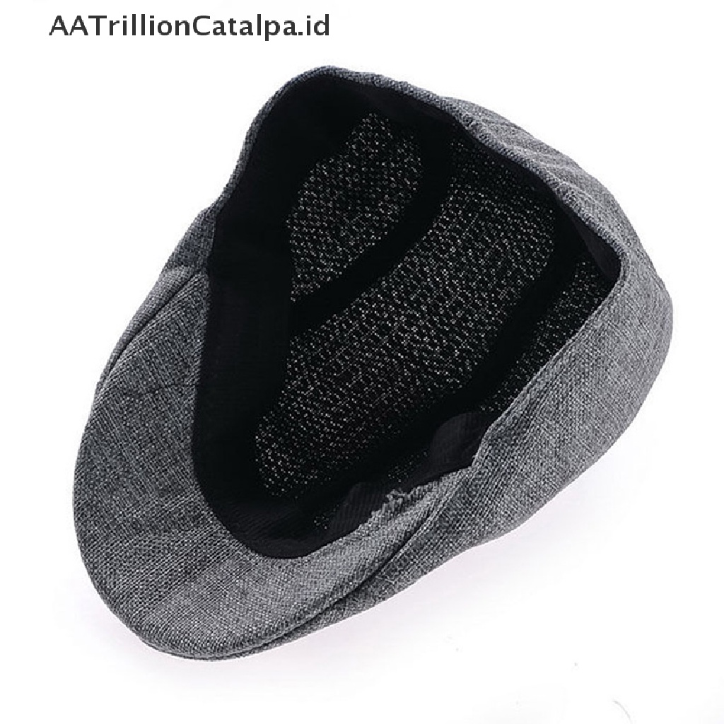 Aatrillioncatalpa Topi Beret Flat Vintage Motif Herringbone Untuk Pria