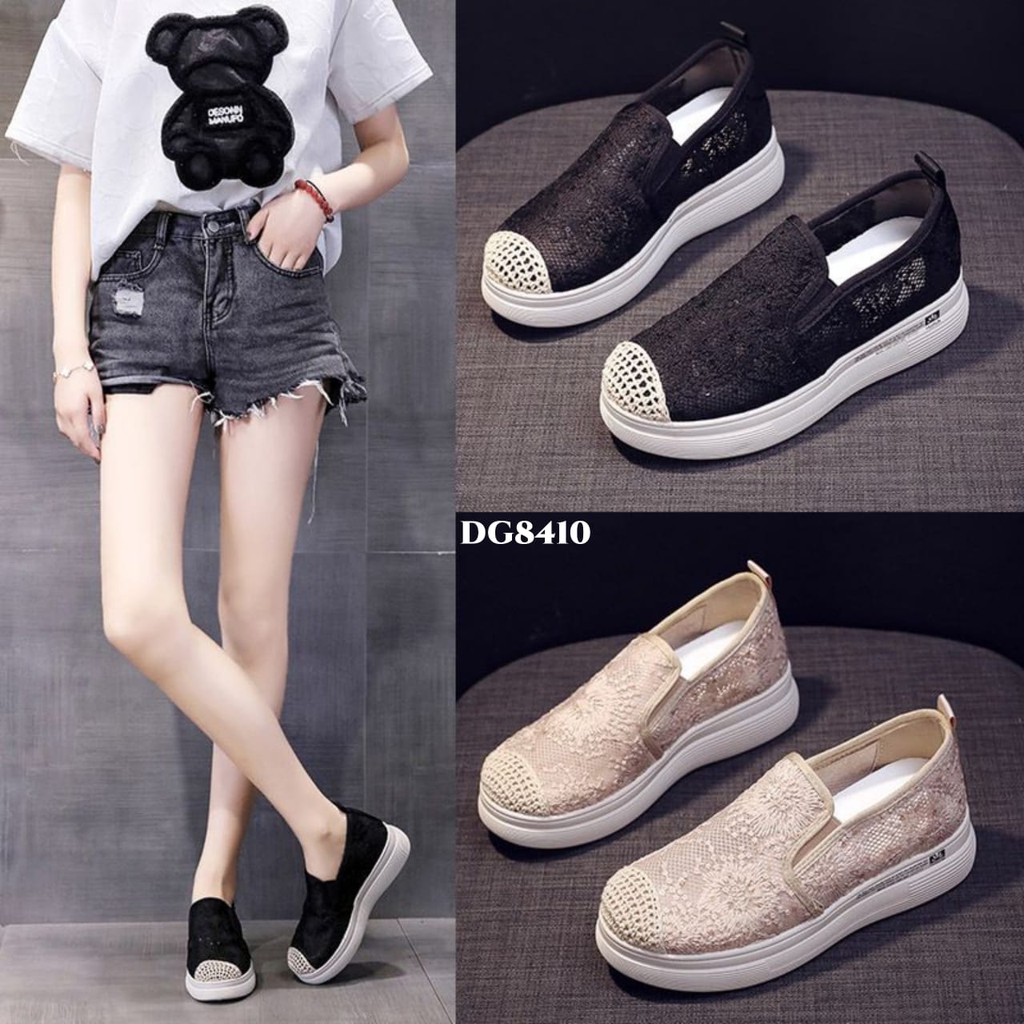 RESTOCK WYN SNEAKERS WEDGES HOLLOW LACE BREATHABLE DG8410