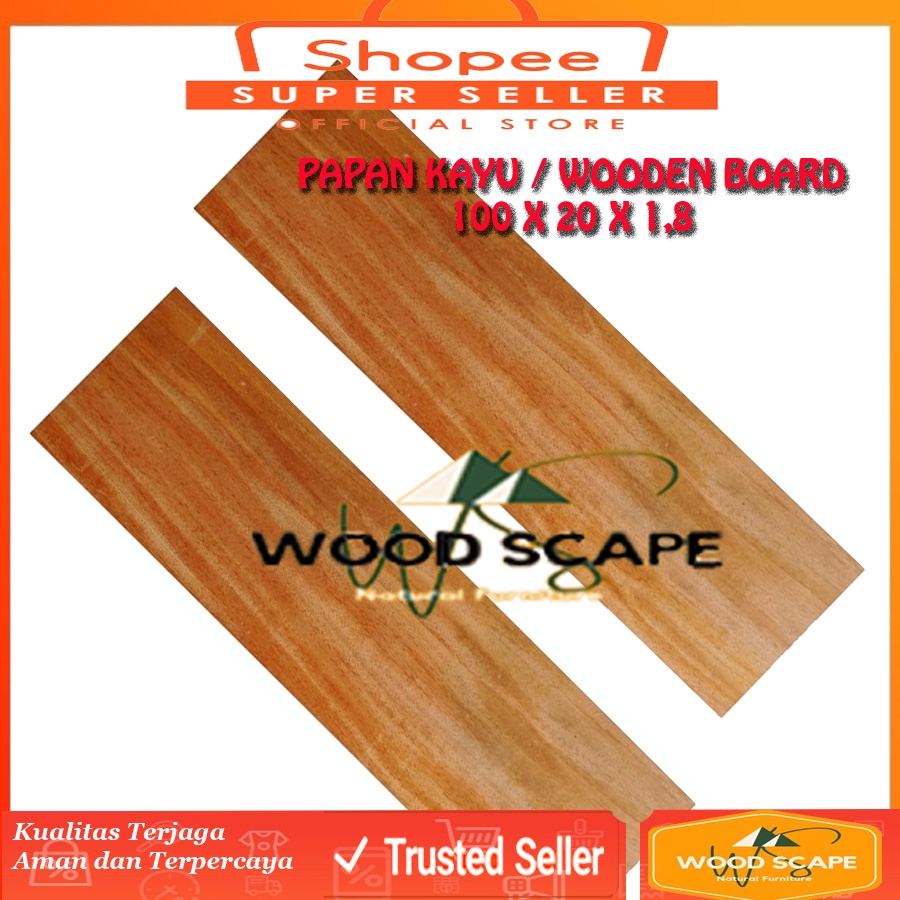 20 x 100 cm Papan Ambalan Kayu Mahoni