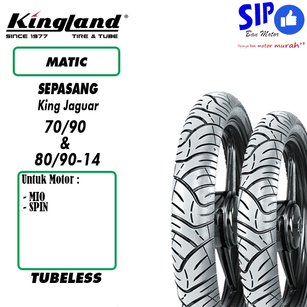 Paket Ban matic Kingland King Jaguar 70 90 &amp; 80 90 14 tubeless