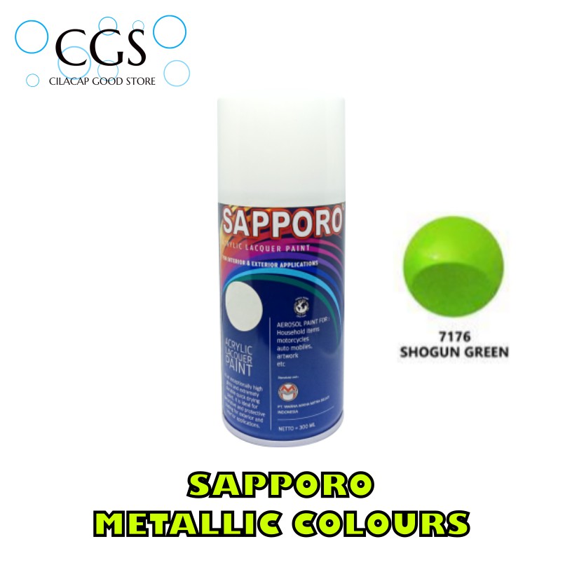 CAT SAPPORO SHOGUN GREEN 7176 MET - cat sapporo hijau - pilok hijau sapporo - pylox sapporo ijo - ca