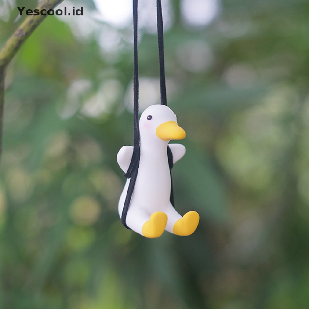 (Yescool) Gantungan Kaca Spion Mobil Bentuk Bebek Kecil Lucu