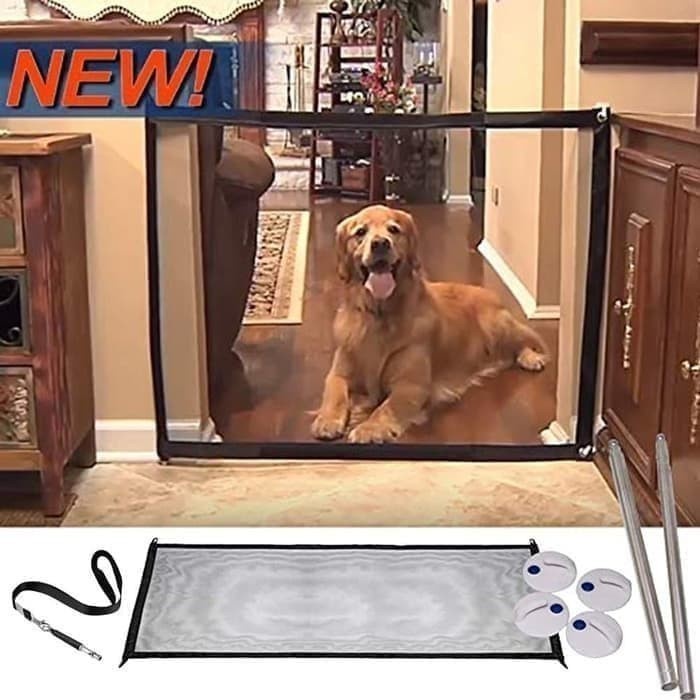 Pet Magic Gate Portable Pagar Penghalang Binatang Anjing Kucing Aman