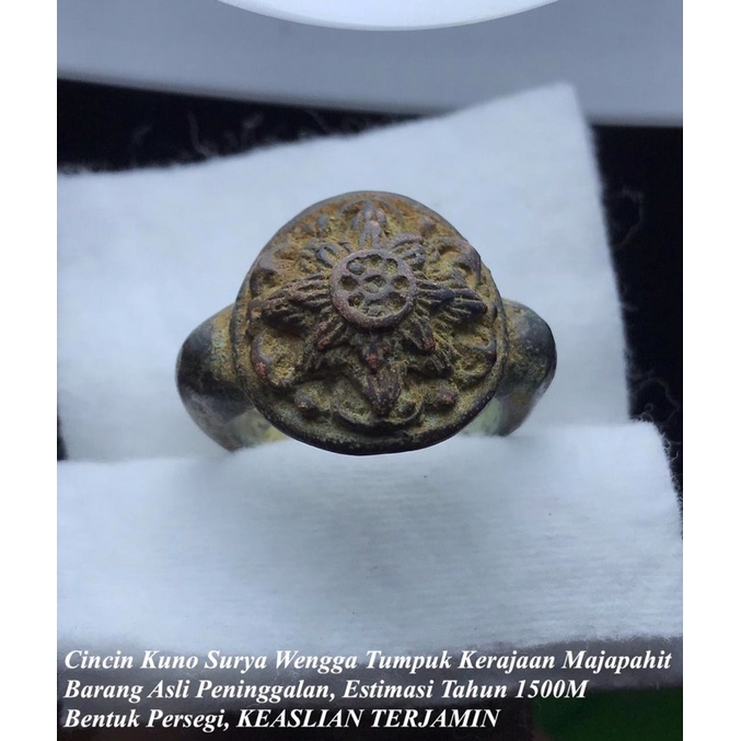 Cincin Kuno Surya Tumpuk Kerajaan Majapahit 1500M Asli