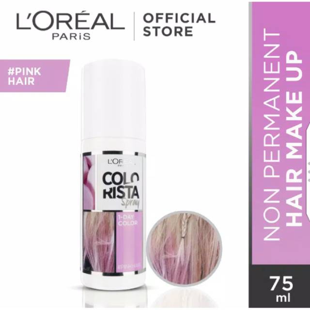 Pewarna Rambut Non Permanen Loreal Paris Colorista Haircolor Spray Pink