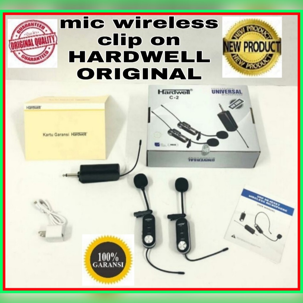 mic wireless clip on hardwell C-2 C2 original  mic imam