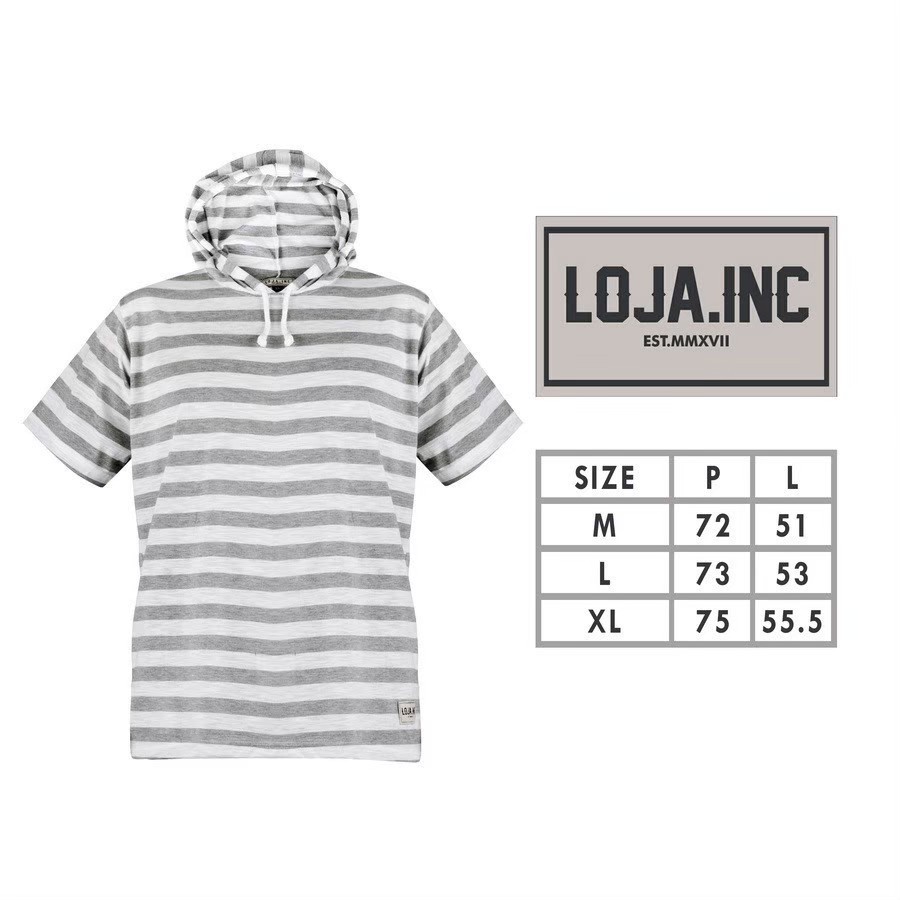 Kaos Baju Hoodie Pria Loja Inc Motif 10 - Salur Abu