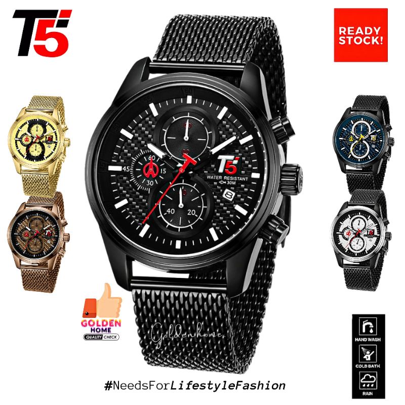 JAM PRIA T5 ORIGINAL 100% H3721 3721 H3721G Chronograph TAHAN AIR 3 ATM free tin box + paperbag JAM 