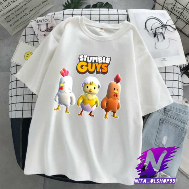 baju stumble guys ayam kaos anak stumble guys karakter ayam