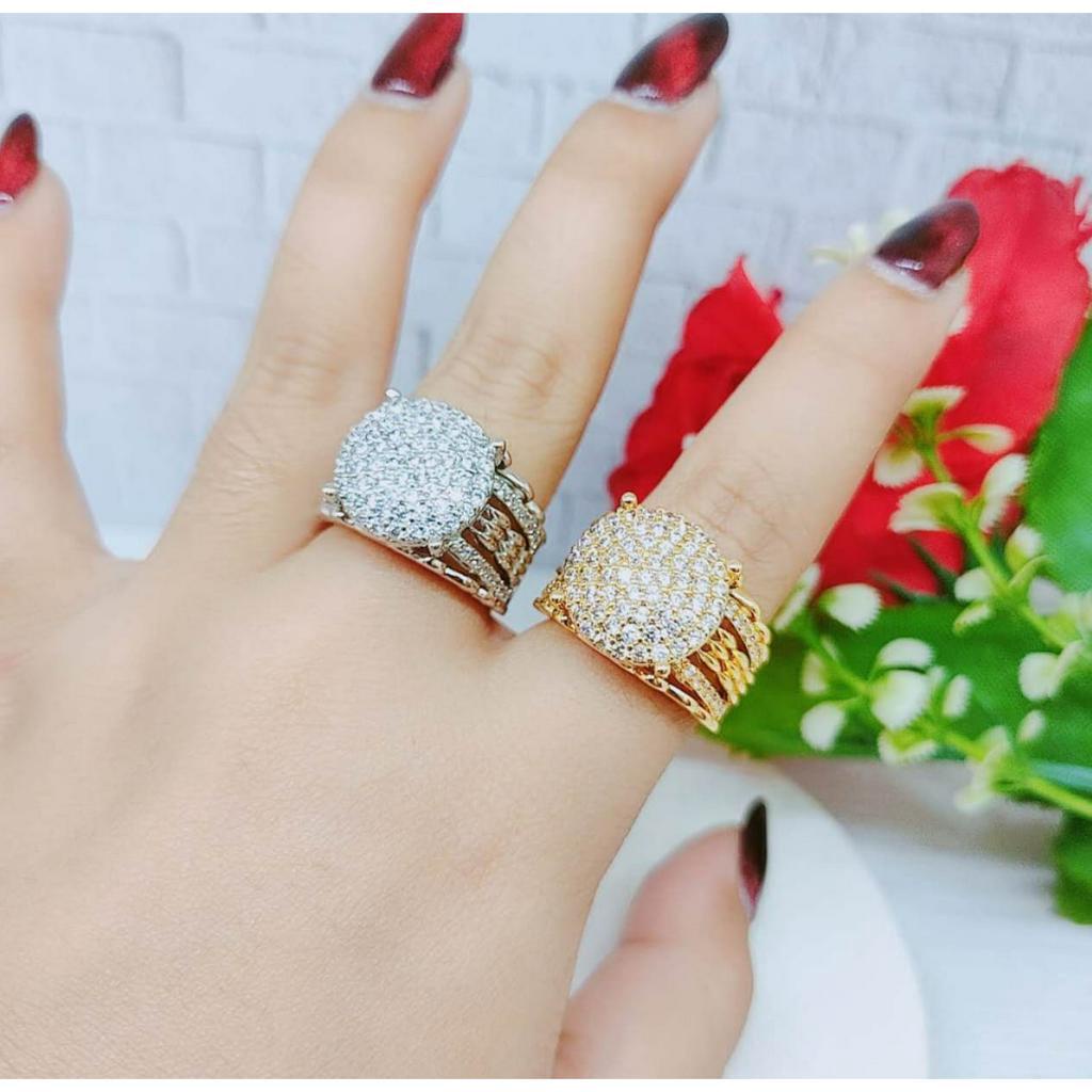 Cincin Mata Full Lapis Emas Perhiasan Fashion R085 R086