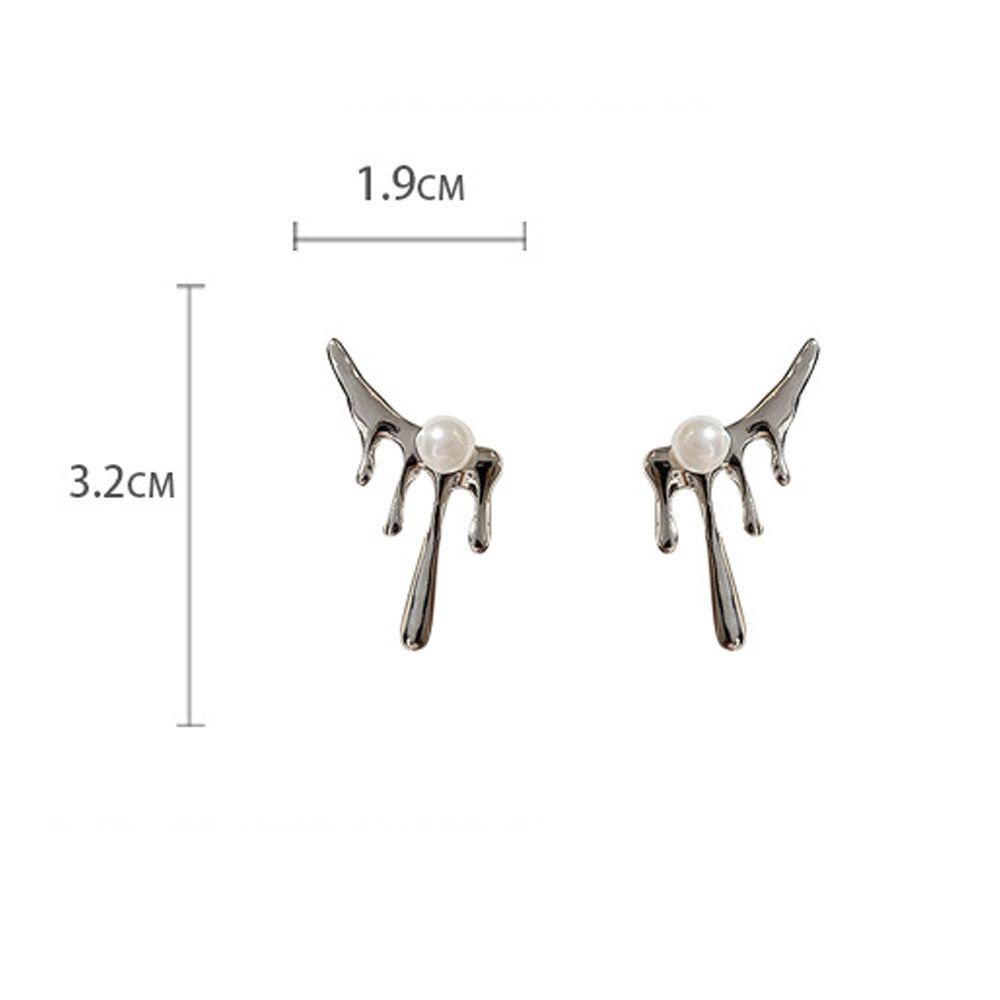 Lily Geometris Mutiara Stud Earrings Temperamen Wanita Pesta Drop Earrings