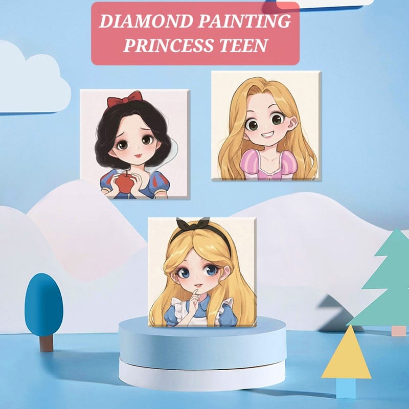 5D DIAMOND PAINTING PRINCESS CRYSTAL + FRAME MAINAN EDUKASI MOTORIK MONTESORI ANAK KRISTAL KERAJINAN KETERAMPILAN ANAK