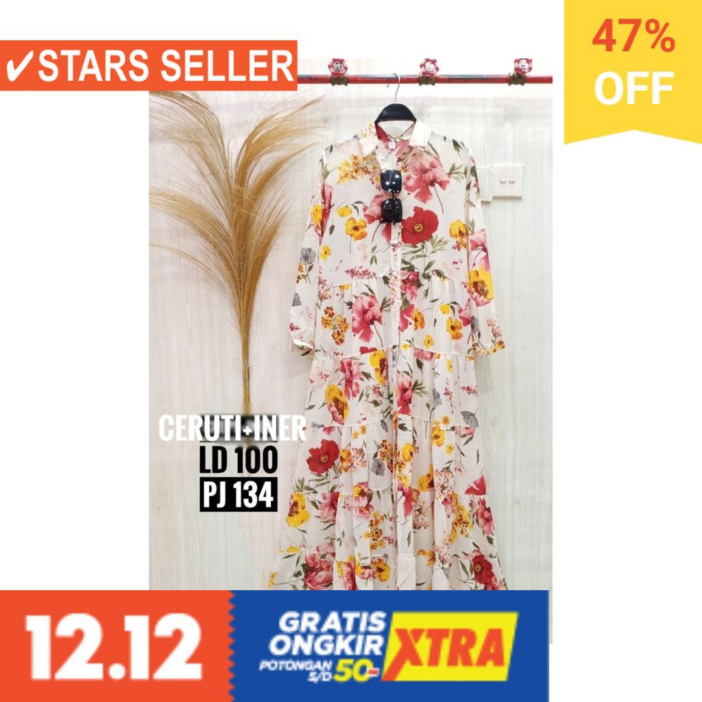 BAJU MUSLIM TERKINI TERBARU WANITA MURAH CEWE ASLI / gamis import bangkok