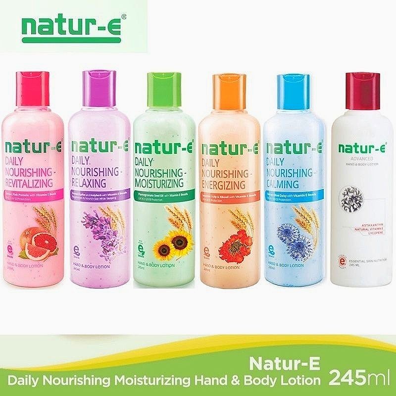 Natur-E Hand Body Lotion Series 100ml / 245ml - Natur E Daily Nourishing Moisturizing Hijau / Revitalizing Pink 100 / 245 ml