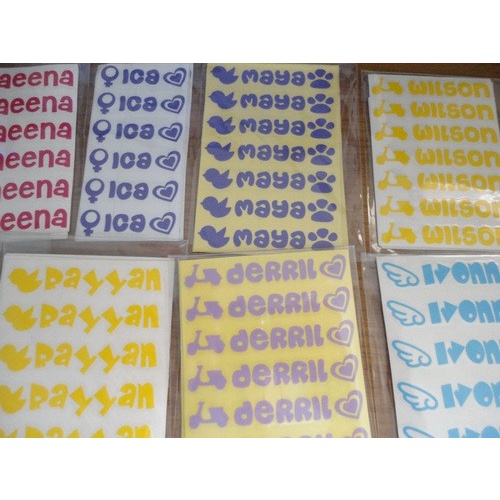

tulis-alat-paket- sticker nama mini / label nama mini / cutting sticker (ica) -paket-alat-tulis.