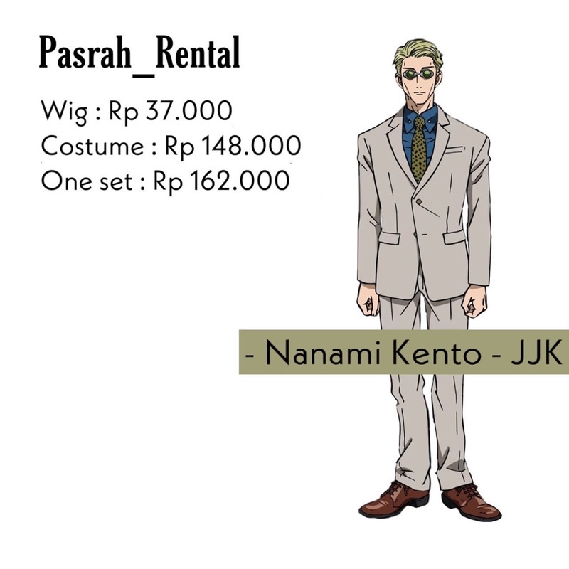 SEWA RENTAL KOSTUM / COSPLAY NANAMI JUJUTSU KAISEN JJK
