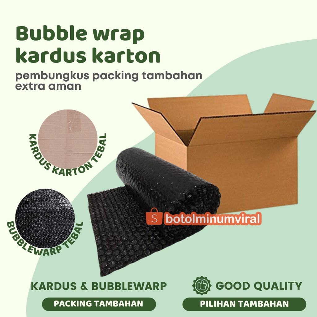 Bubble wrap kardus karton pembungkus packing tambahan extra aman