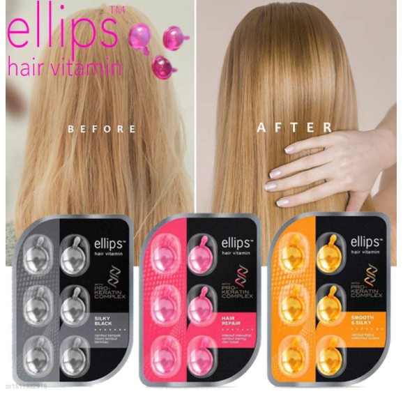 Jual ELLIPS Hair Vitamin White Pro Keratin Complex Blister 6 Capsules