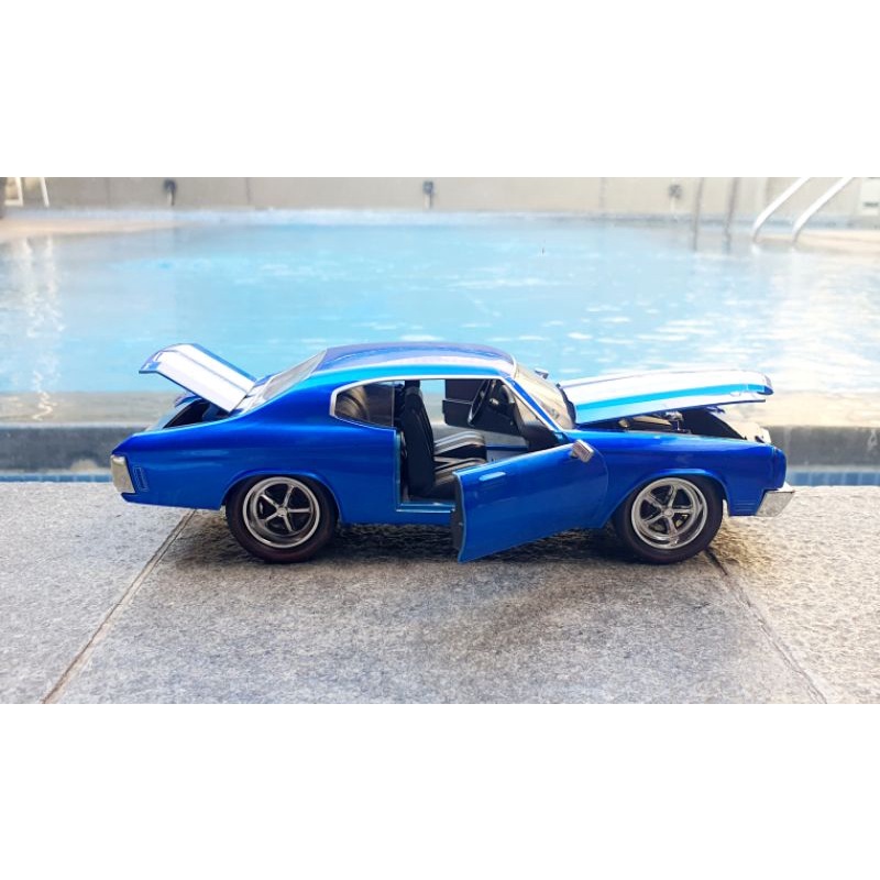 Jada 1970 Chevy Chevelle SS Biru Miniatur Diecast Mobil 1:124