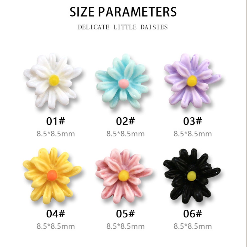 Mxbeauty Bunga Aster 3d Bahan Resin Warna Permen Untuk Dekorasi Nail Art