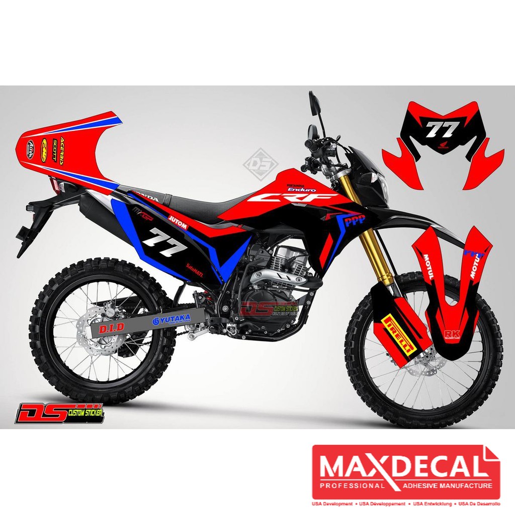 Decal CRF 150 L Hitam Merah