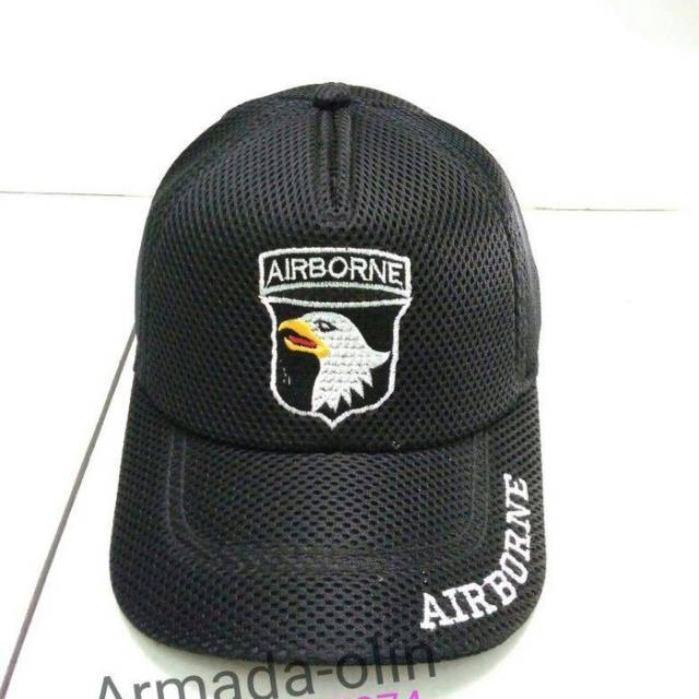 Topi airborne hitam |topi jala | topi airborne