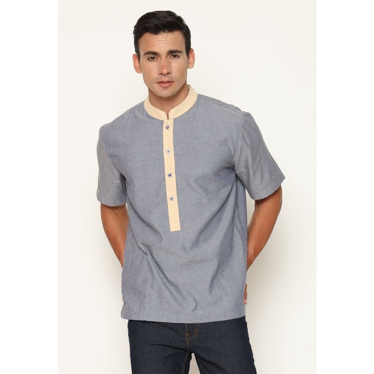 AMK Baju Koko Lengan Pendek KK Gathan S/s Navy