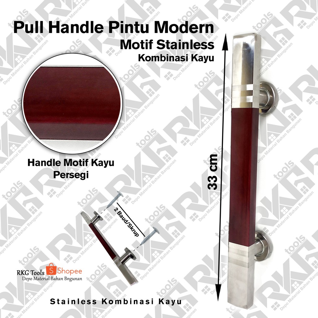 Pull Handle Pintu Rumah L Tarikan Dua Pegangan Motif Kayu L Gagang Kunci Pintu