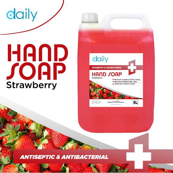 Sabun Cuci Tangan Daily Antiseptik HandSoap 5 liter wangi harum strawberry