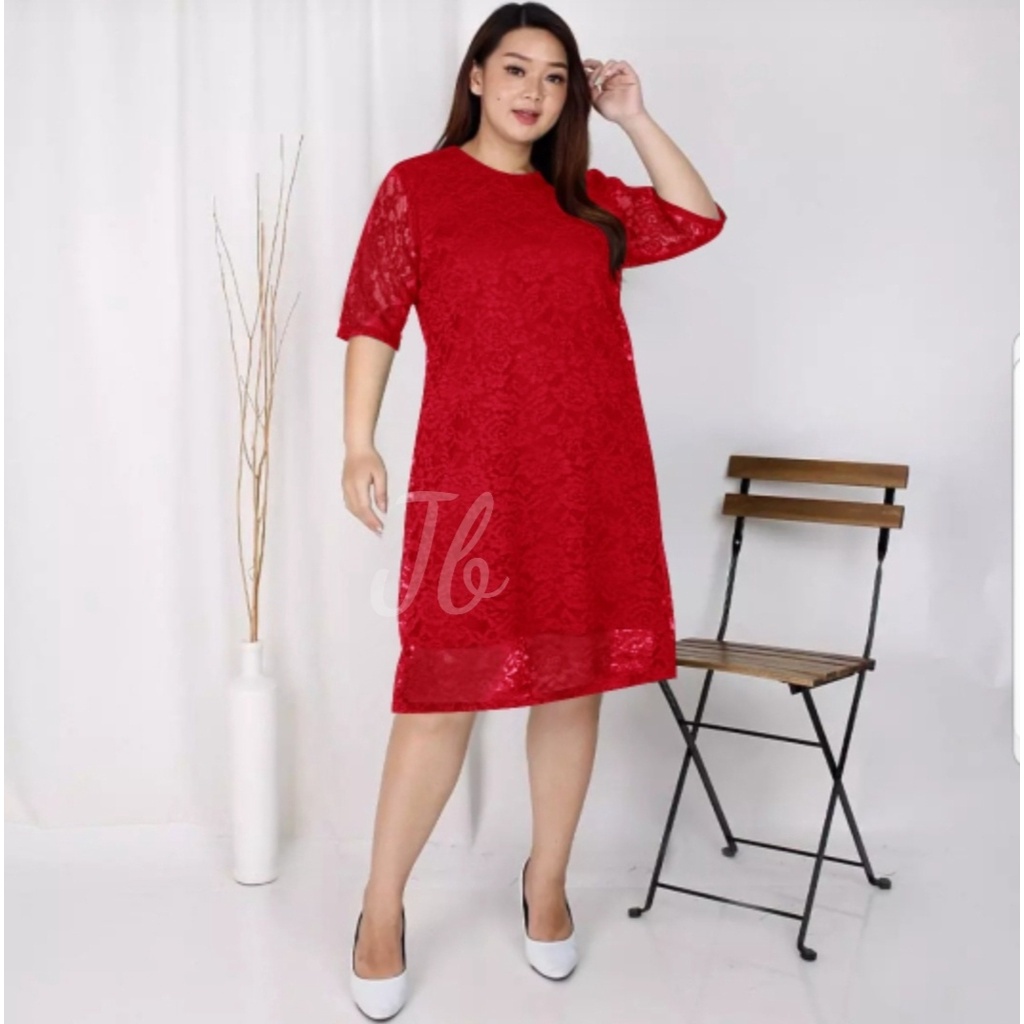 FWG - DRESS CINTYA BRUKAT / DRESS WANITA / DRESS / BAJU DRESS WANITA TERBARU / DRESS BRUKAT