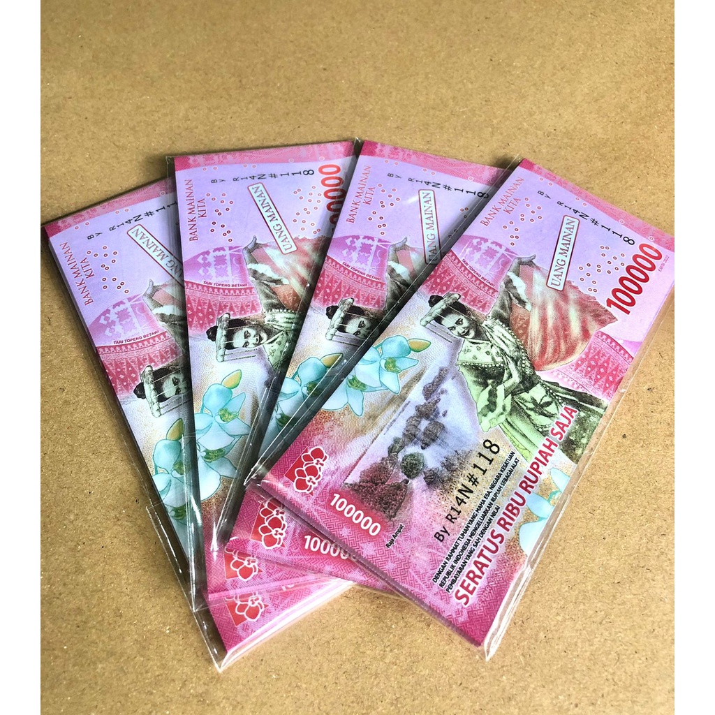 uang mainan  ( HARGA UNTUK 25  LEMBAR )-100.000 baru